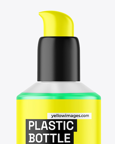Frosted Color Liquid Cosmetic Bottle with Pump Mockup
