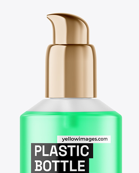 Frosted Color Liquid Cosmetic Bottle with Pump Mockup