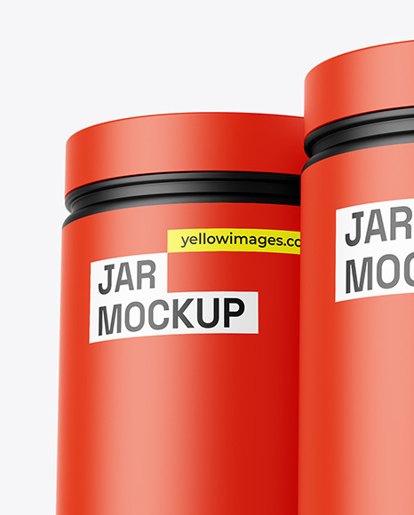 Three Matte Jars Mockup