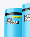 Three Glossy Jars Mockup