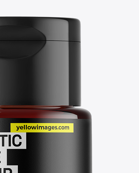 Dark Amber Cosmetic Bottle Mockup