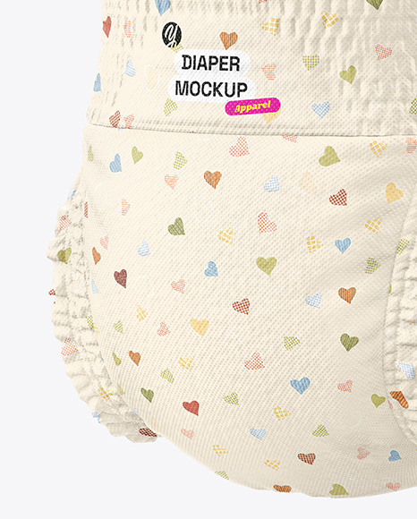 Diaper Mockup - Half Side View