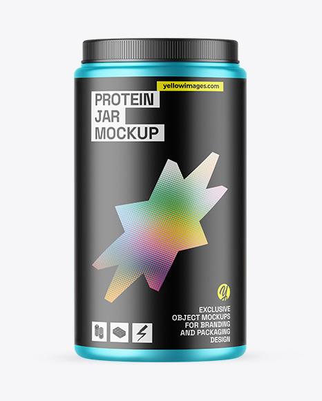 Matte Metallic Protein Jar Mockup