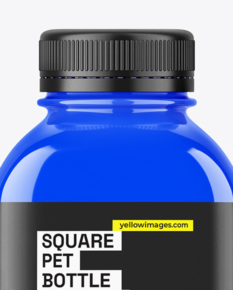 Glossy Square PET Bottle Mockup