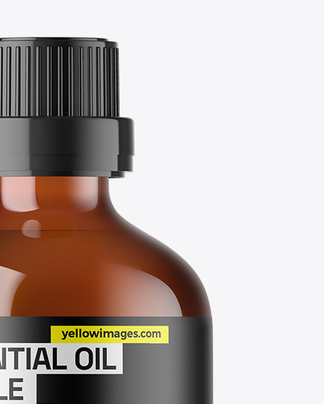 Amber Glass Essential Oil Bottle Mockup