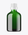 Green Glass Essential Oil Bottle Mockup