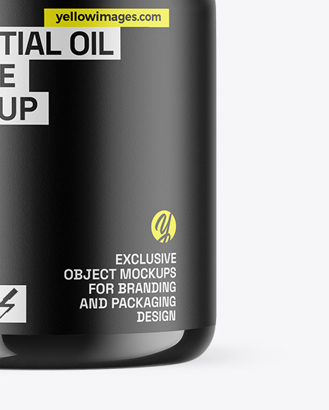 Dark Amber Glass Essential Oil Bottle Mockup