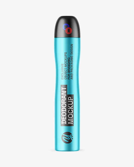 Matte Metallic Deodorant Mockup - Matte bottle mockup