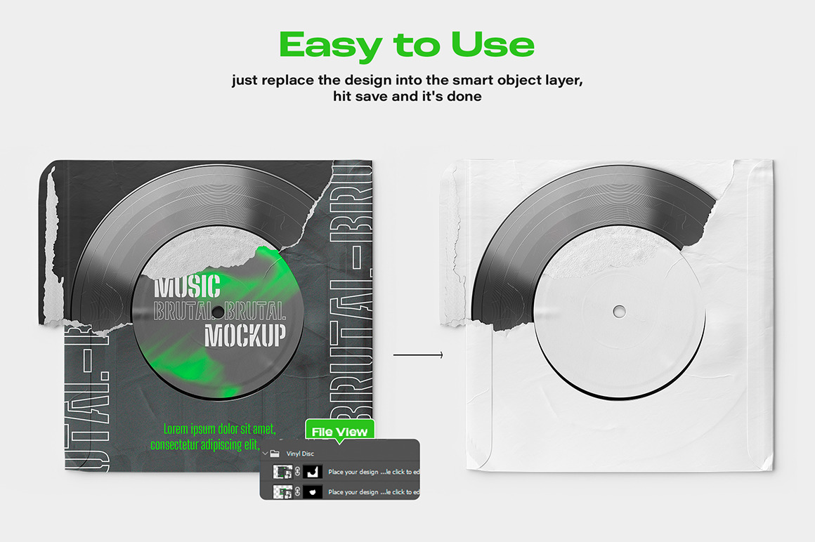 Vinyl Disc Mockup Set Vinyl Disc Mockup Set