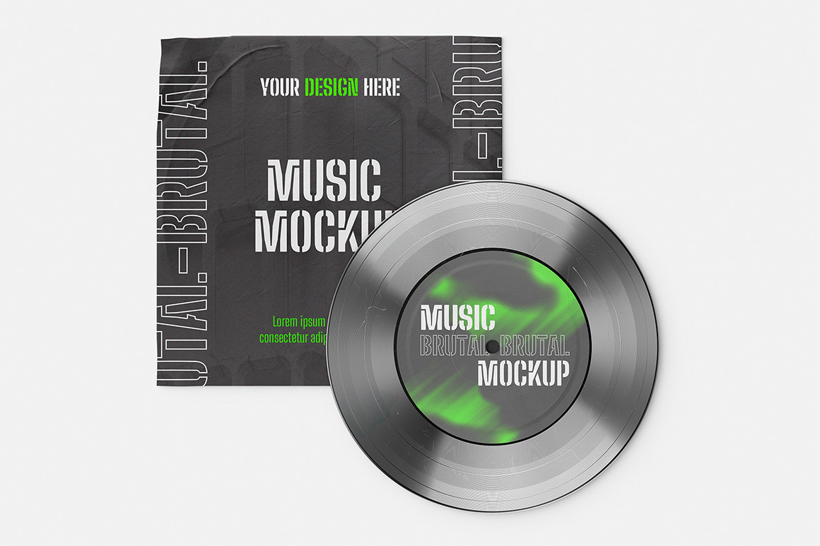 Vinyl Disc Mockup Set Vinyl Disc Mockup Set