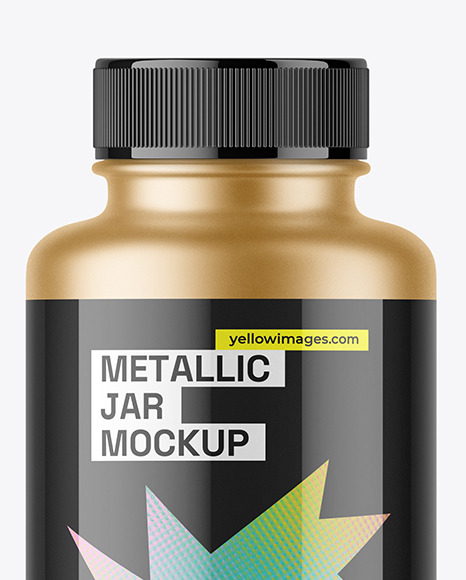 Metallized Jar with Plastic Screw Cap Mockup
