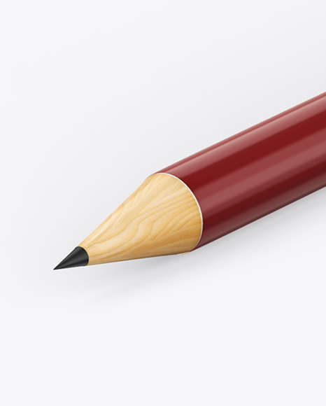 Round Pencil Mockup - Half Side View