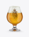 Snifter Glass With Lager Beer Mockup