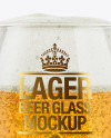 Snifter Glass With Lager Beer Mockup