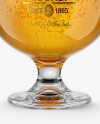 Snifter Glass With Lager Beer Mockup