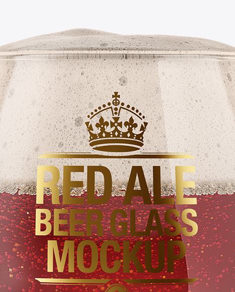 Snifter Glass With Red Ale Mockup