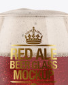 Snifter Glass With Red Ale Mockup