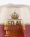 Snifter Glass With Red Ale Mockup