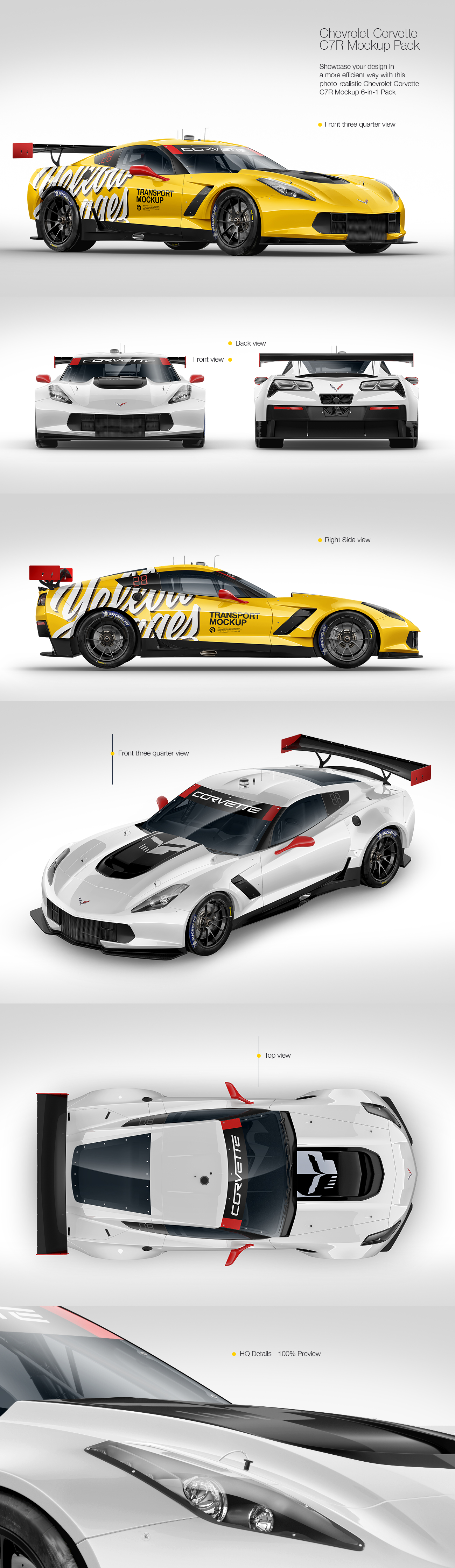 Chevrolet Corvette C7R Mockup Pack Chevrolet Corvette C7R Mockup Pack