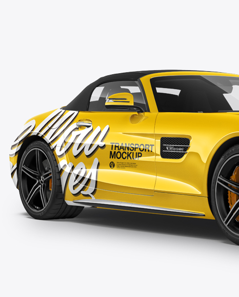 Mercedes AMG GT Roadster Mockup - Half Side View