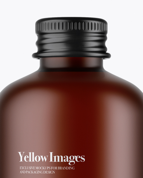 Frosted Amber Glass Bottle Mockup Frosted Amber Glass Bottle Mockup