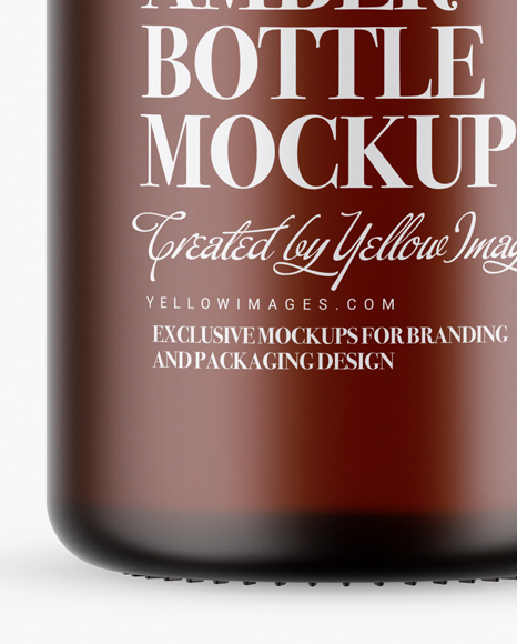 Frosted Amber Glass Bottle Mockup Frosted Amber Glass Bottle Mockup