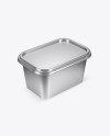 Metallic Container Mockup - Half Side View