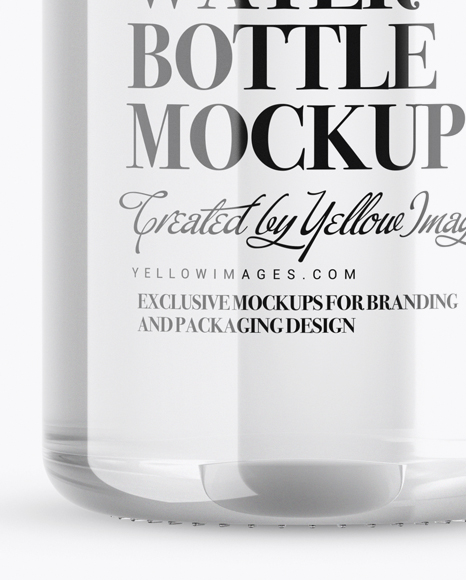 Clear Glass Water Bottle Mockup