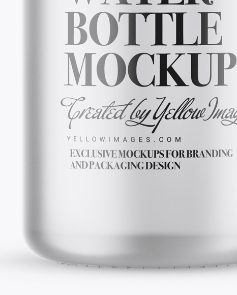 Frosted Glass Water Bottle Mockup