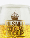 Snifter Glass With Pilsner Beer Mockup