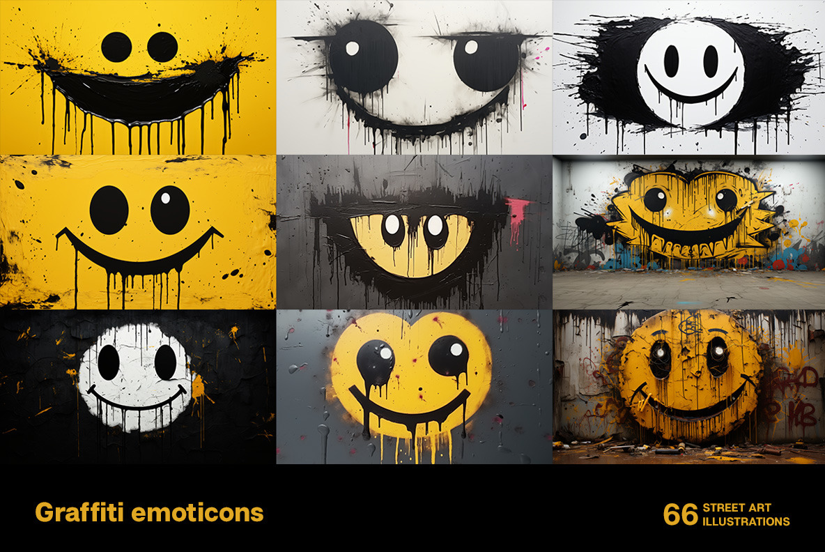 Graffiti emoticons Graffiti emoticons