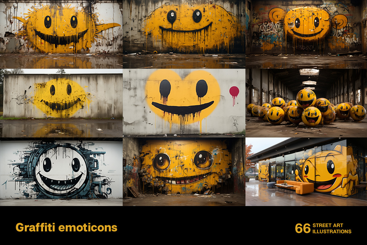 Graffiti emoticons Graffiti emoticons