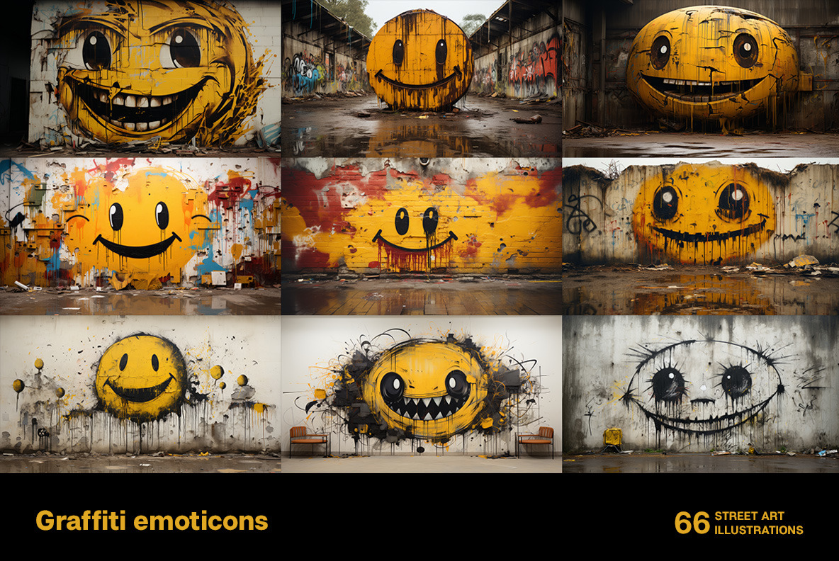 Graffiti emoticons Graffiti emoticons