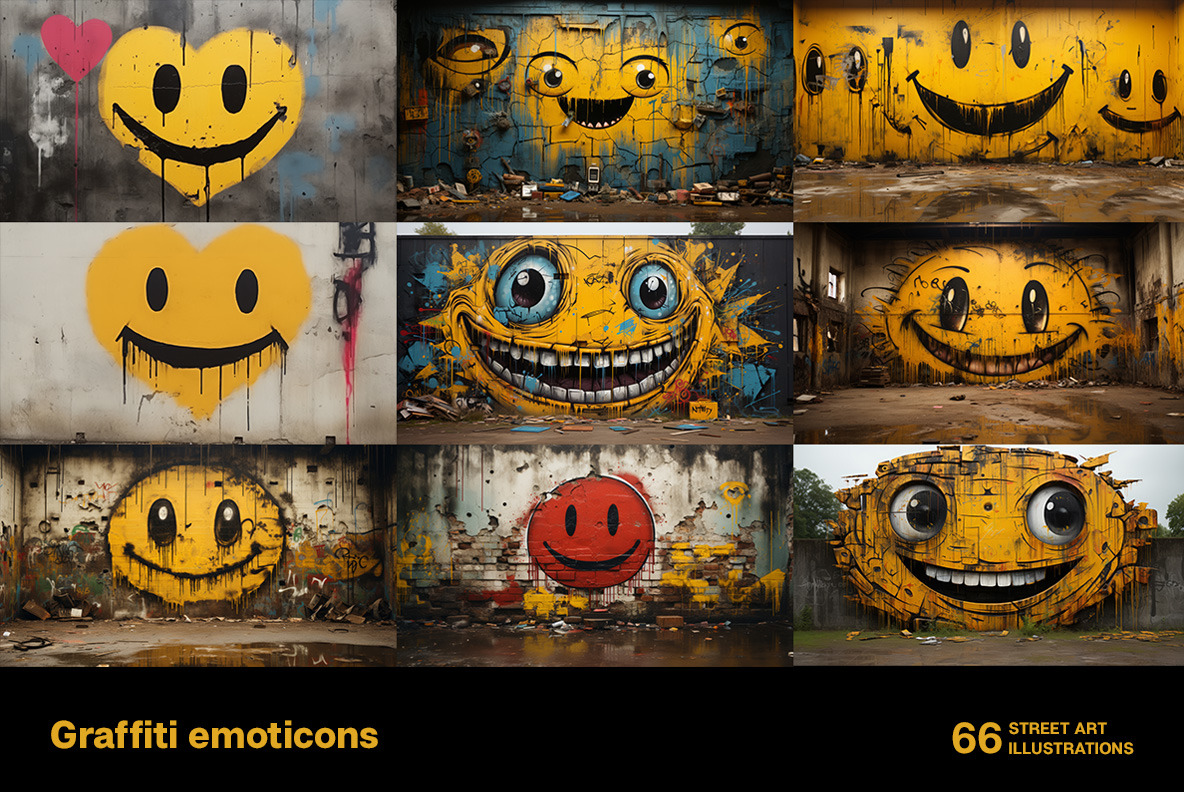 Graffiti emoticons Graffiti emoticons