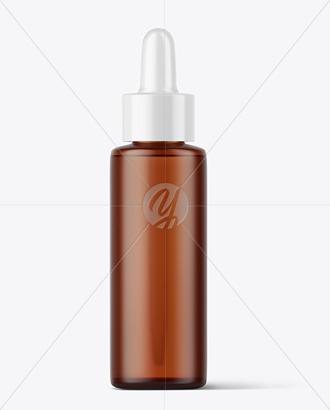 Frosted Amber Dropper Bottle Mockup