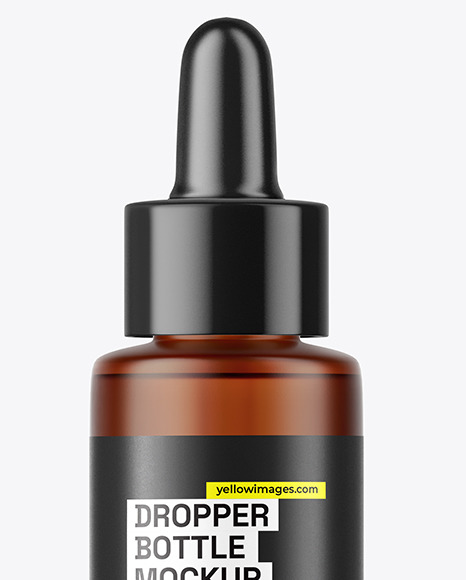 Frosted Amber Dropper Bottle Mockup