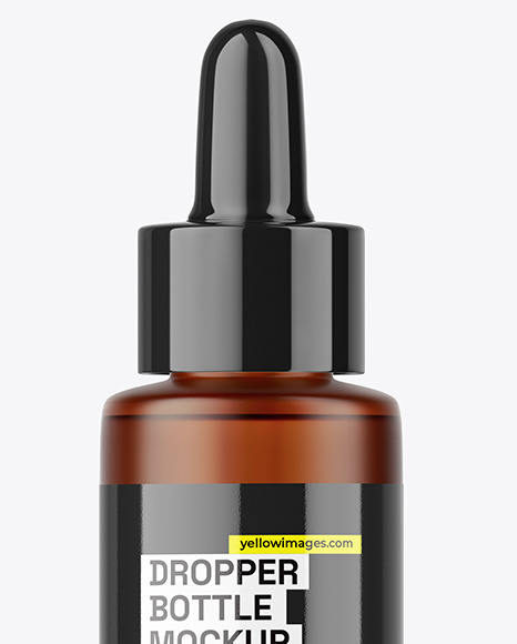 Frosted Amber Dropper Bottle Mockup