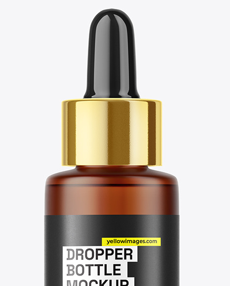 Frosted Amber Dropper Bottle Mockup