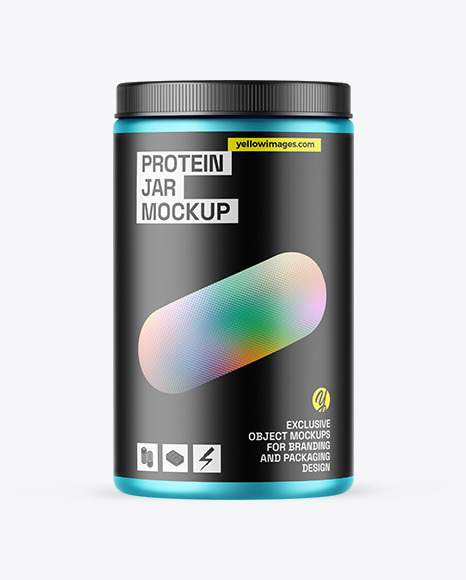 Matte Metallic Protein Jar Mockup