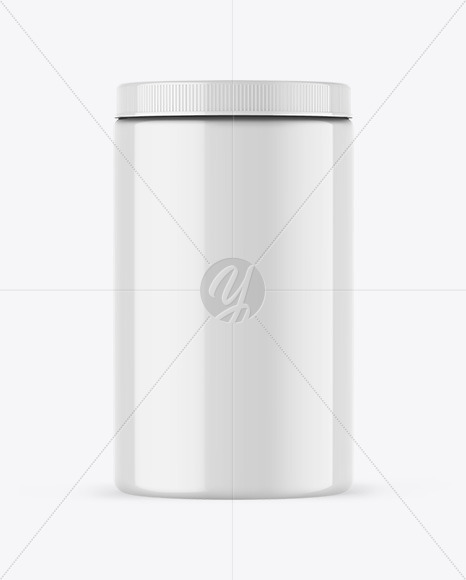 Glossy Protein Jar Mockup