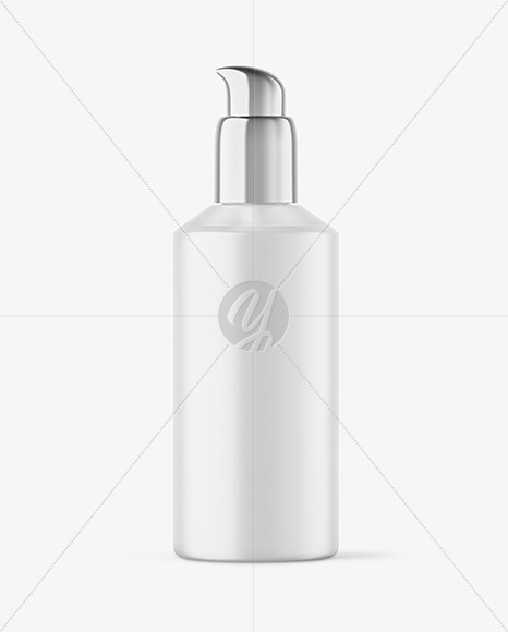 Frosted Liquid Soap Bottle with Pump Mockup