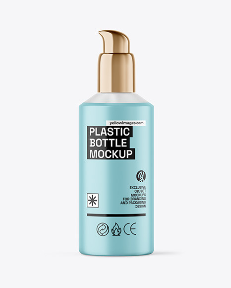 Frosted Liquid Soap Bottle with Pump Mockup