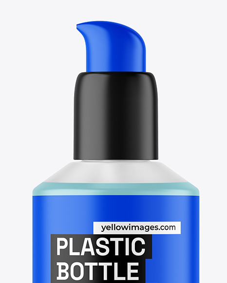 Frosted Liquid Soap Bottle with Pump Mockup