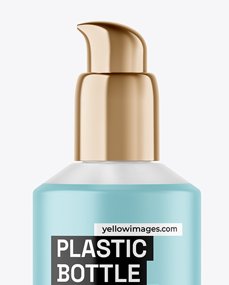 Frosted Liquid Soap Bottle with Pump Mockup