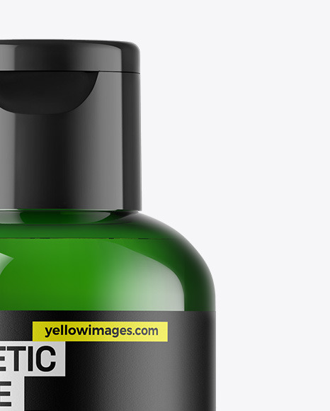 Green Cosmetic Bottle Mockup