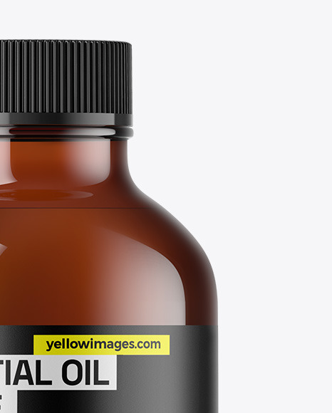 Amber Glass Essential Oil Bottle Mockup