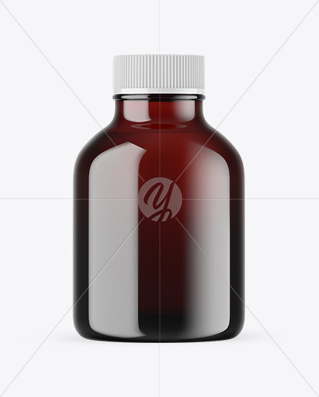 Dark Amber Glass Essential Oil Bottle Mockup