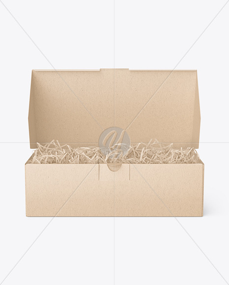 Kraft Paper Box w/ Shredded Paper Filling Mockup - Free Download Images