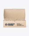 Kraft Paper Box w/ Shredded Paper Filling Mockup