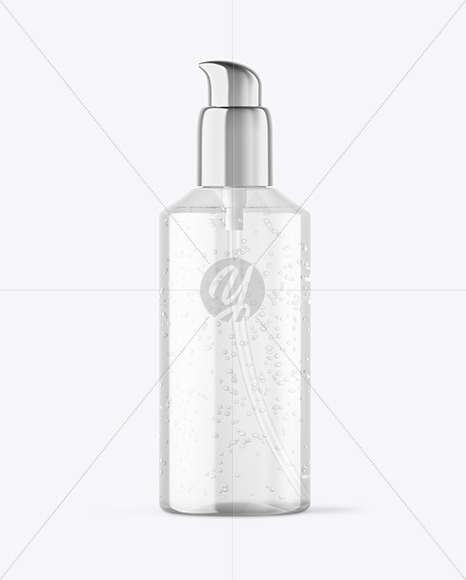 Clear Cosmetic Bottle with Pump Mockup